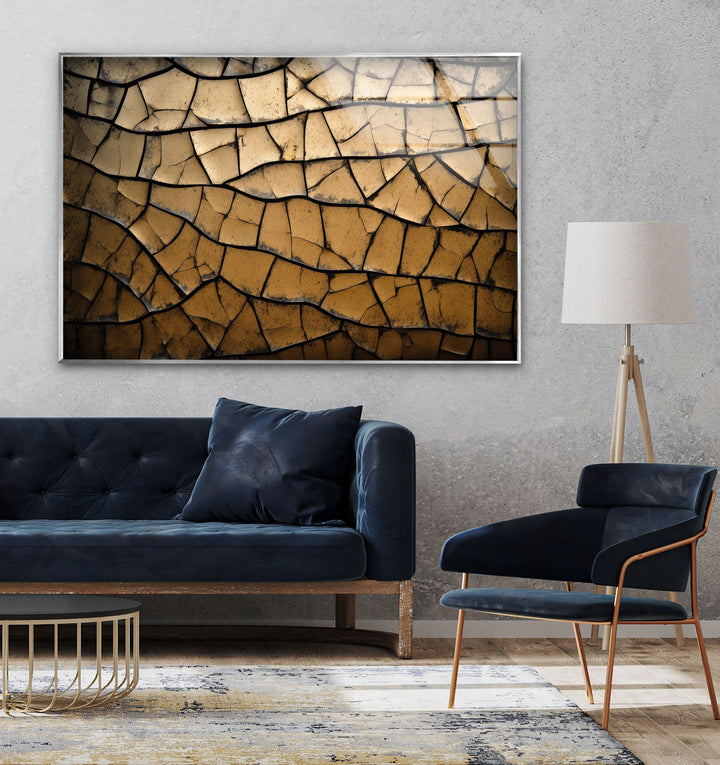 Brown Cracked Abstract Glass Wall Art art glass wall art, glass wall art pictures