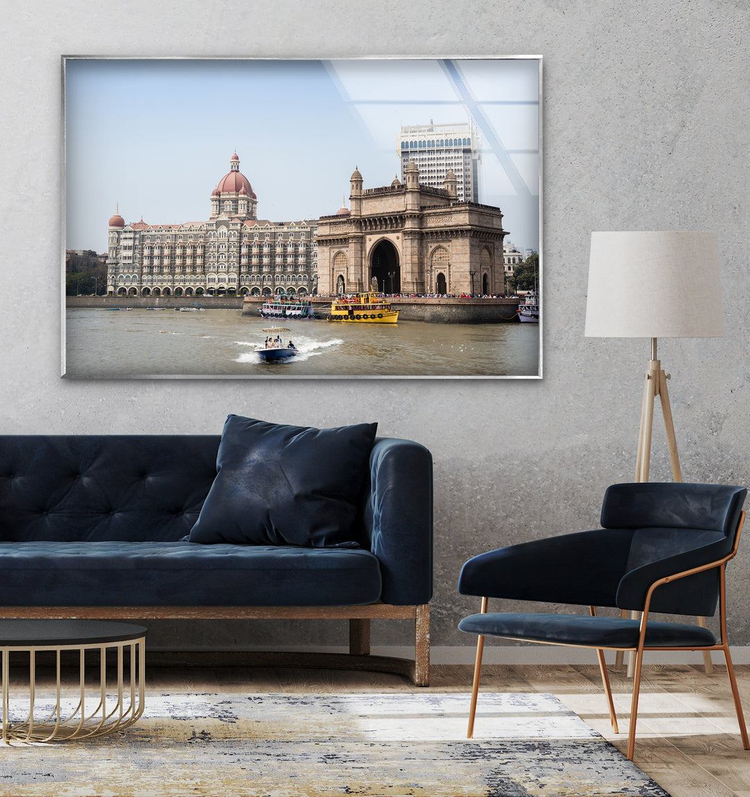 Mumbai Glaswandkunst – Gateway of India &amp; Taj Mahal Palace