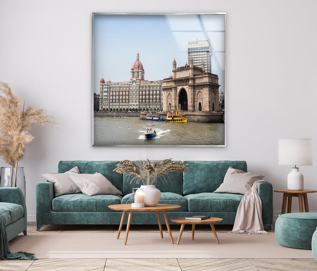 Mumbai Glaswandkunst – Gateway of India &amp; Taj Mahal Palace