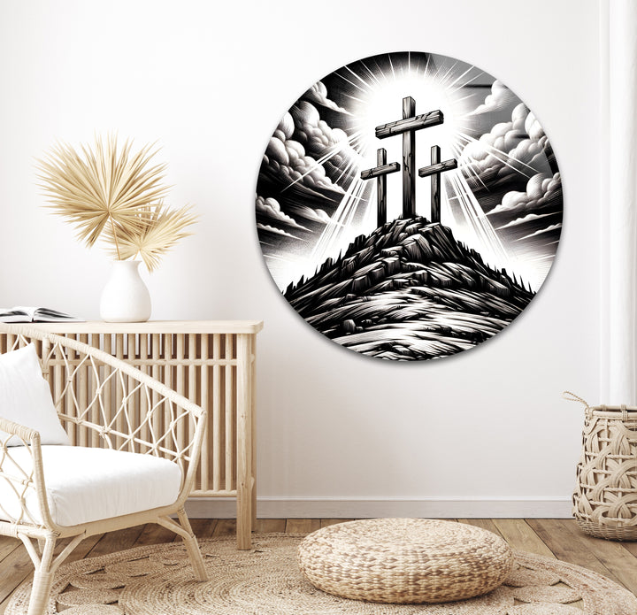 Triumphant Crosses – Black & White Religious Wall Art