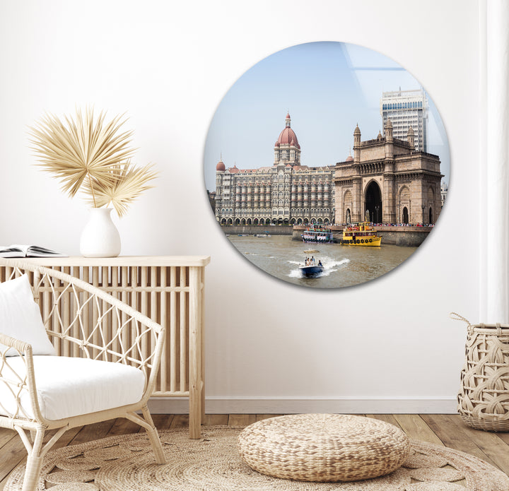 Mumbai Glaswandkunst – Gateway of India &amp; Taj Mahal Palace