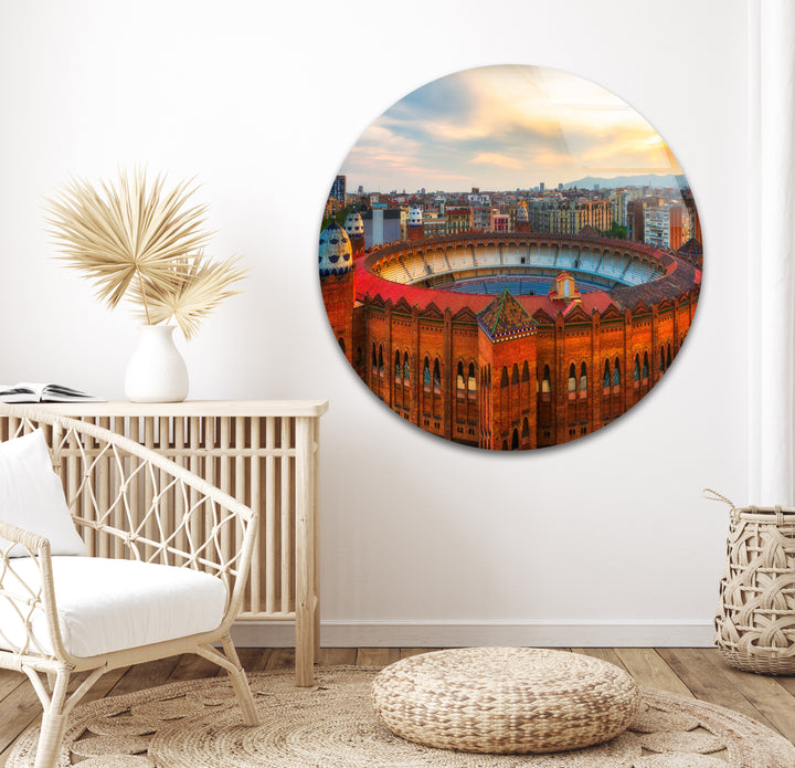Glaswandkunst der Arena de Barcelona – Ikonisches spanisches Wahrzeichen mit historischer Architektur