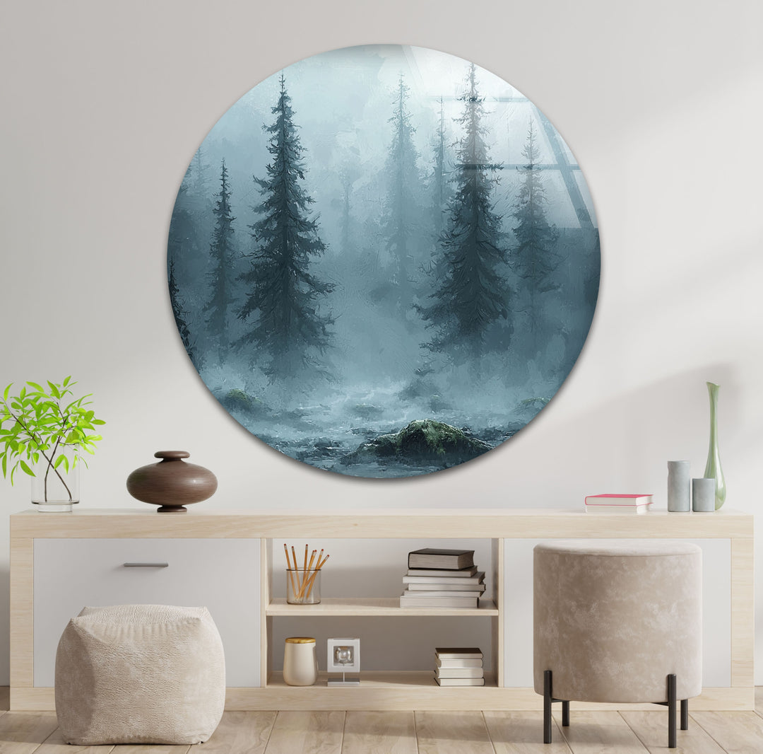 Into the Fog – Enchanted Forest Glass Wall Art