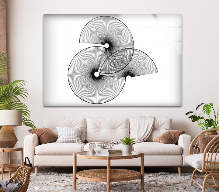 Abstrakte geometrische Kreise – Schwarz-Weiß-Moderner Kunstdruck