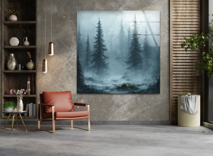 Into the Fog – Enchanted Forest Glass Wall Art