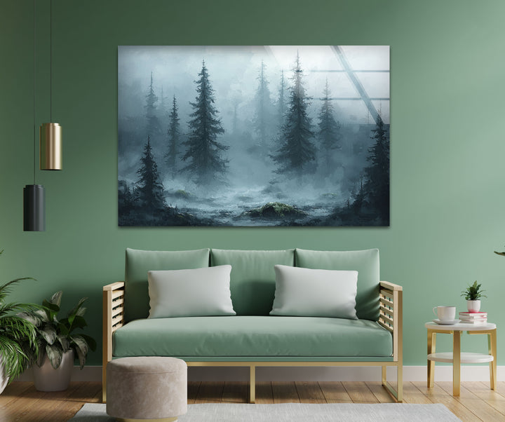 Into the Fog – Enchanted Forest Glass Wall Art