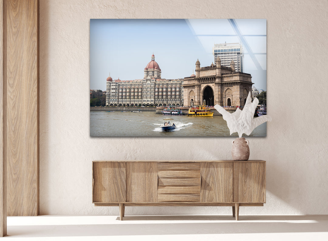 Mumbai Glaswandkunst – Gateway of India &amp; Taj Mahal Palace