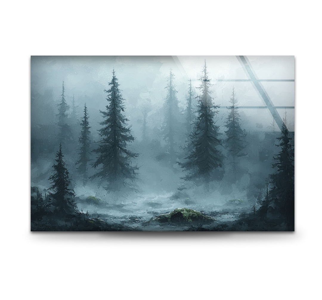 Into the Fog – Enchanted Forest Glass Wall Art
