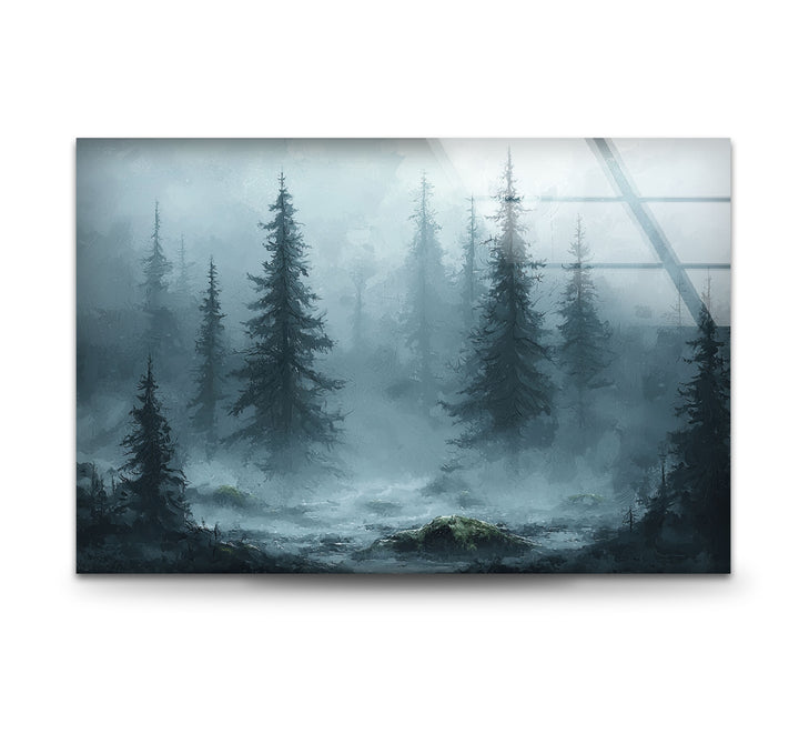 Into the Fog – Enchanted Forest Glass Wall Art