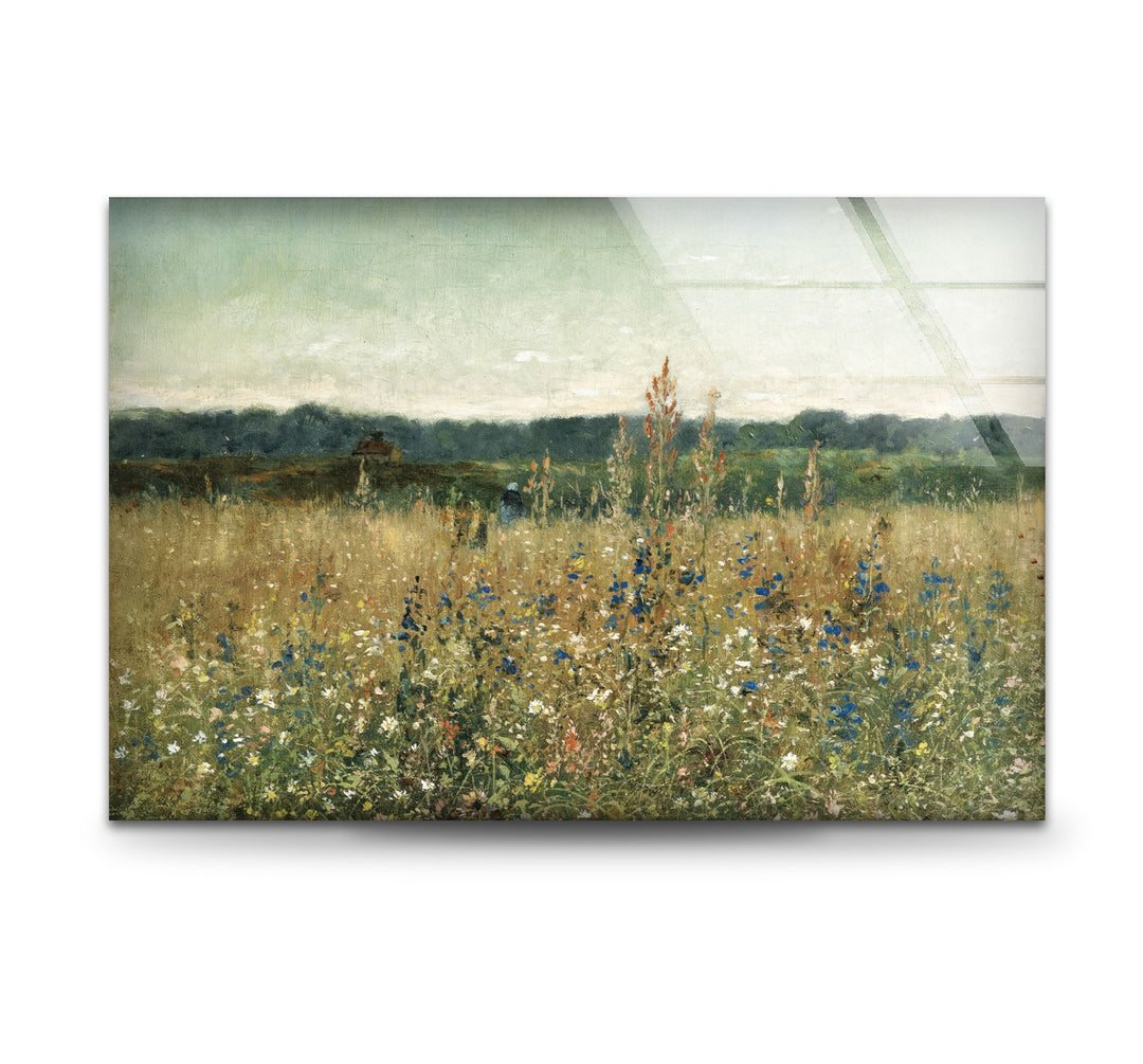 Wildflower Meadow – Tranquil Pastoral Glass Wall Art