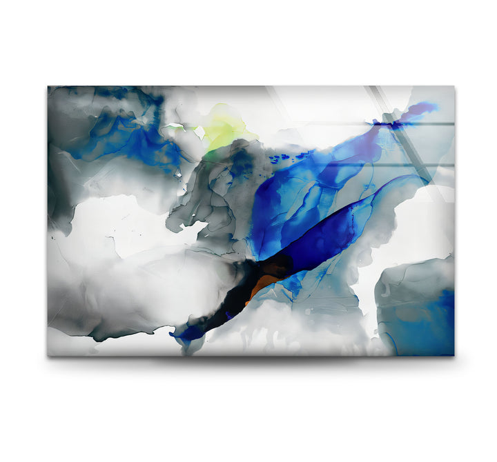 Azure Drift – Abstract Blue Glass Wall Art