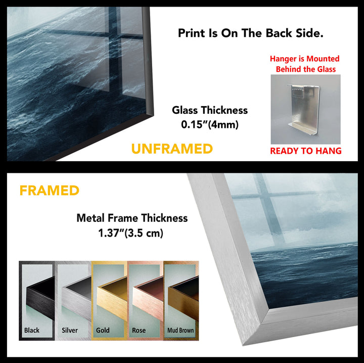 Endless Blue Horizon – Minimalist Ocean and Sky Glass Wall Art