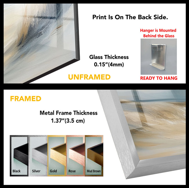 Whispers of the Dunes – Tranquil Coastal Glass Wall Art
