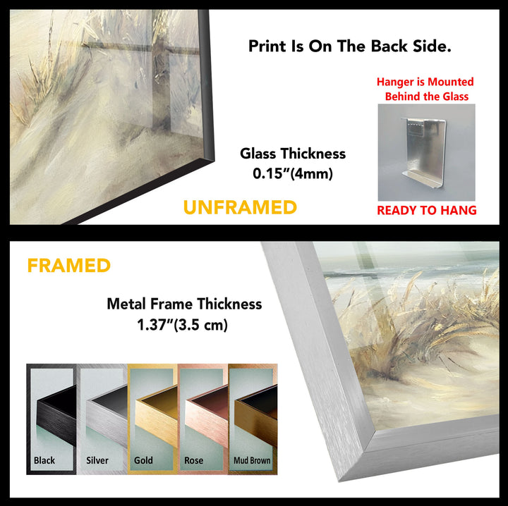 Coastal Breeze – Serene Beachscape Glass Wall Art