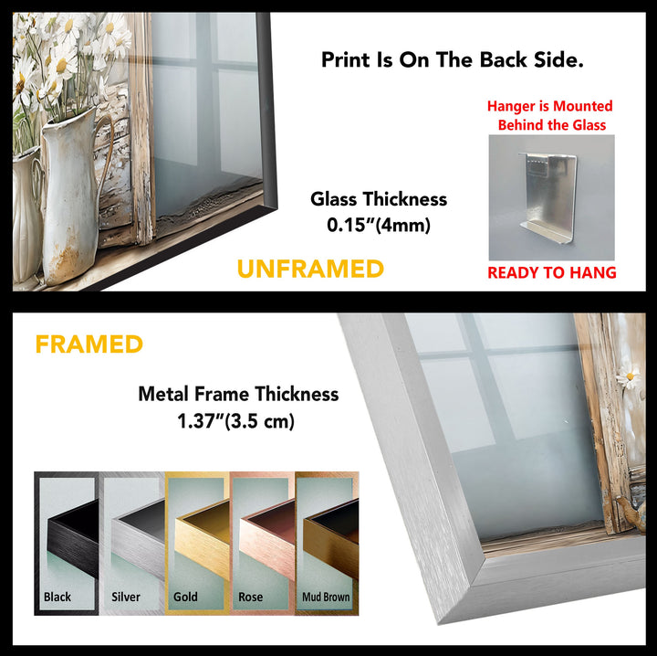 Butterfly Breeze – Window Flower & Ocean View Glass Wall Art