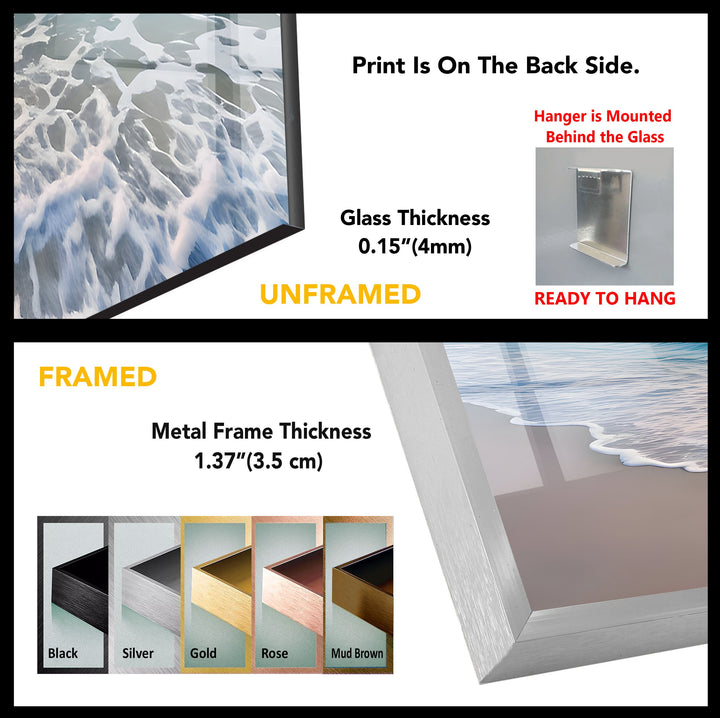 Serene Shoreline – Sunset Ocean Glass Wall Art
