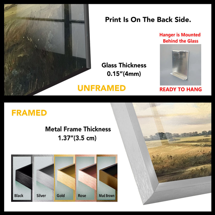 Golden Meadow Horizon – Landscape Glass Wall Art