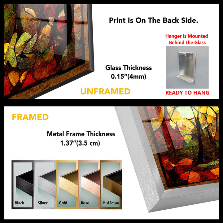 Enchanted Forest in Autumn – Stained Glass Glass Wall Art