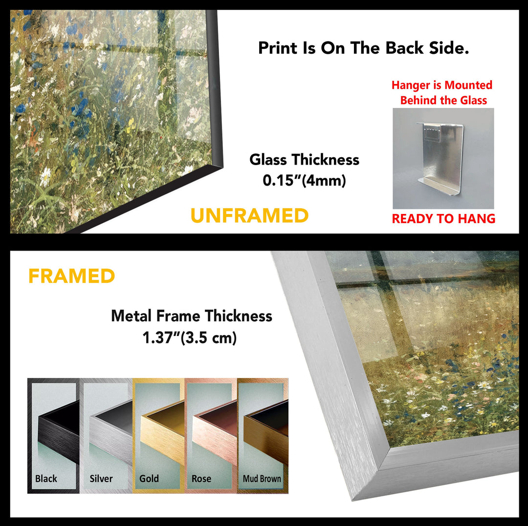 Wildflower Meadow – Tranquil Pastoral Glass Wall Art