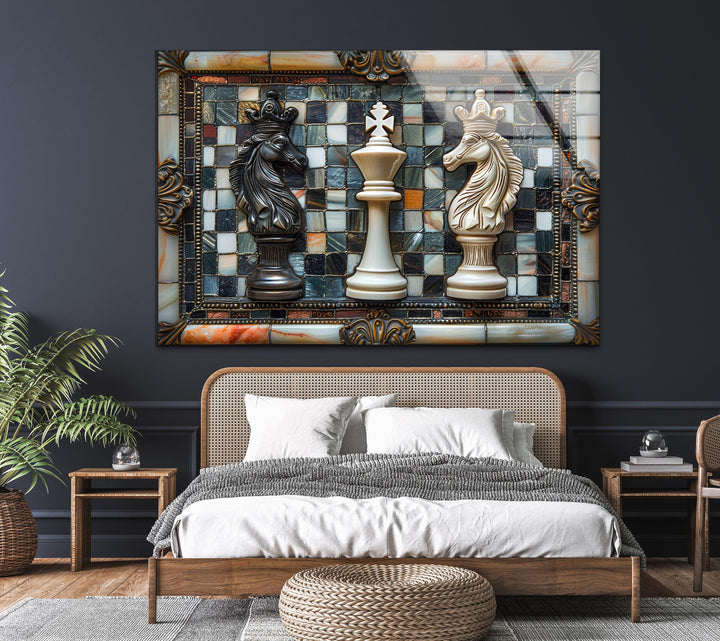 Schach-Wandkunst aus Glas