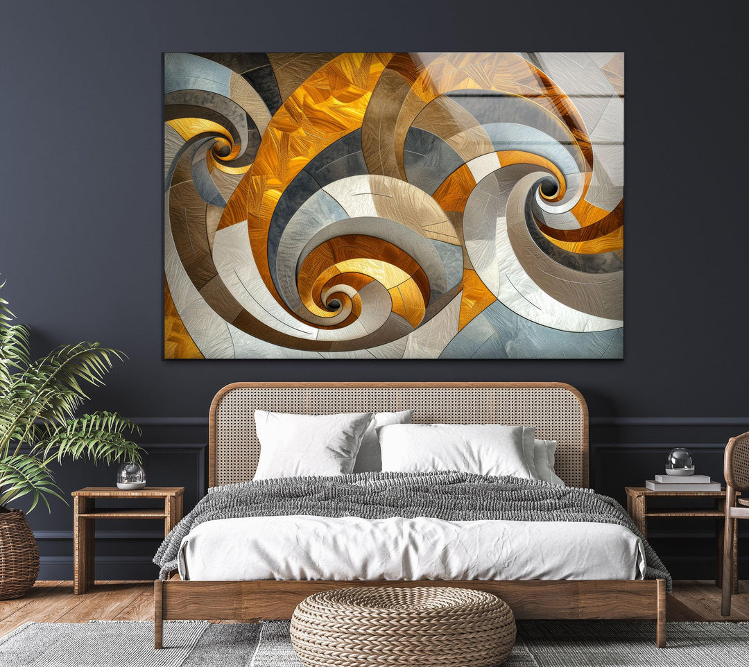 Stained Fractal Design Glass Wall Art glass photo prints, glass picture prints