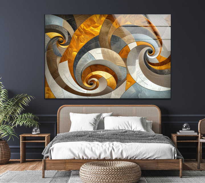 Stained Fractal Design Glass Wall Art glass photo prints, glass picture prints