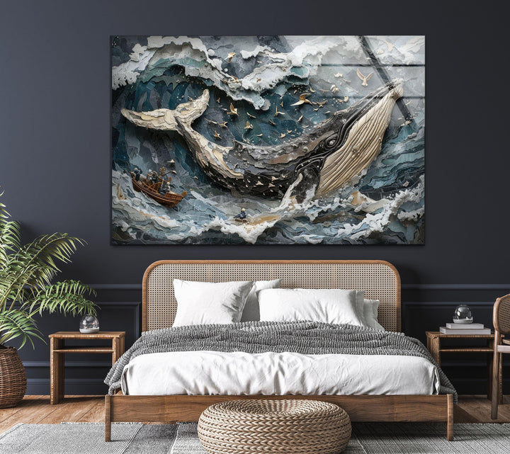 Giant Whale Glass Wall Art custom glass photo prints, large glass prints