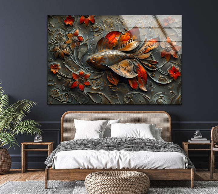 Sculpture Fishes Glass Wall Artwork & Cool Decor