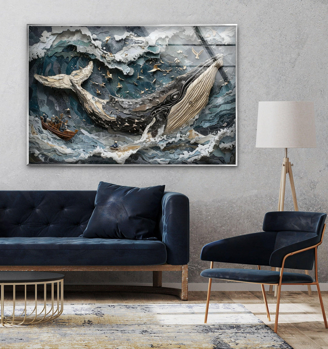 Giant Whale Glass Wall Art large glass photo prints, glass wall photos