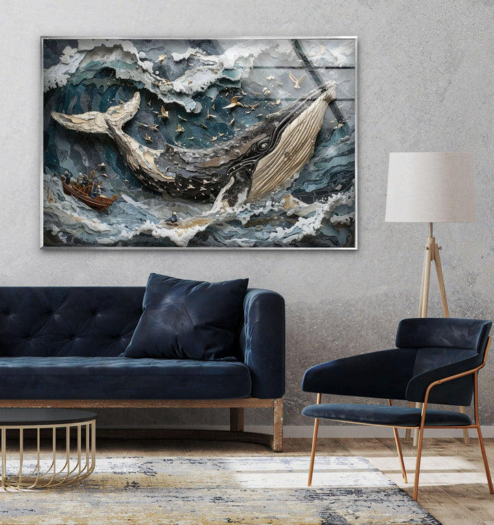 Giant Whale Glass Wall Art large glass photo prints, glass wall photos