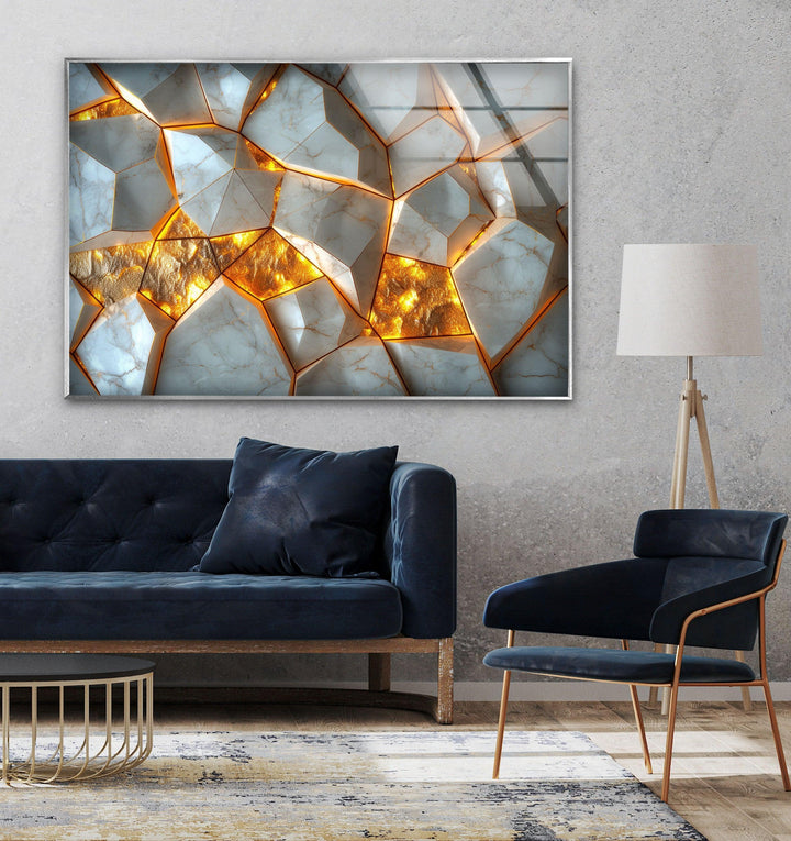 Golden stone Glass Wall Art & Cool Prints
