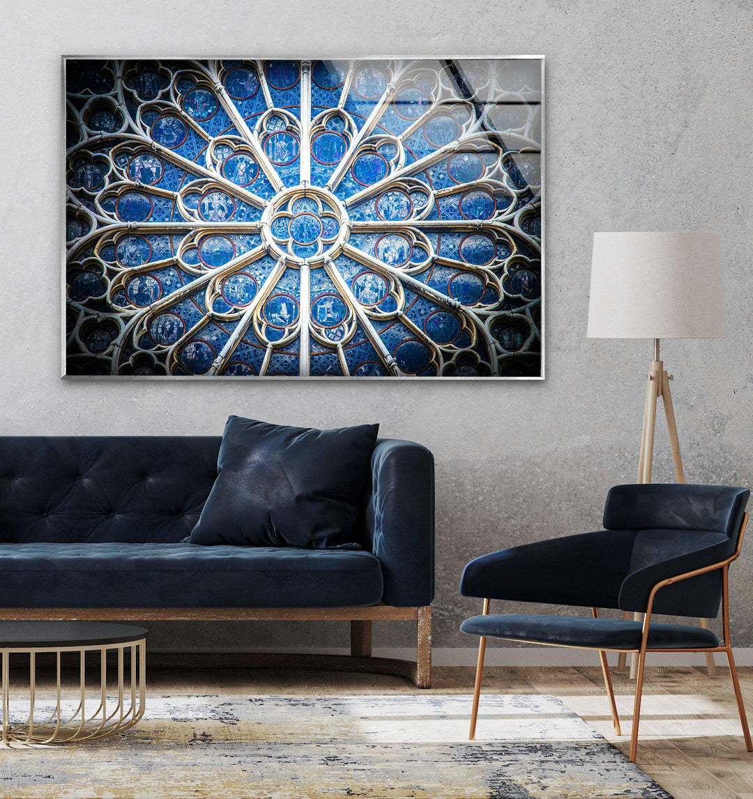 Notre Dame Cathedral Glass Wall Art print picture on glass, Tempered Glass Wall Art