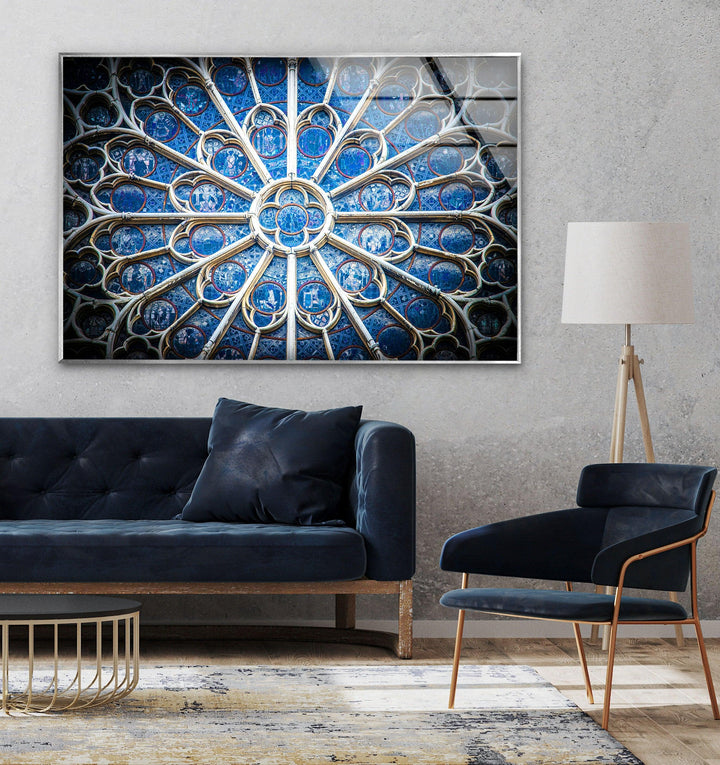 Notre Dame Cathedral Glass Wall Art print picture on glass, Tempered Glass Wall Art
