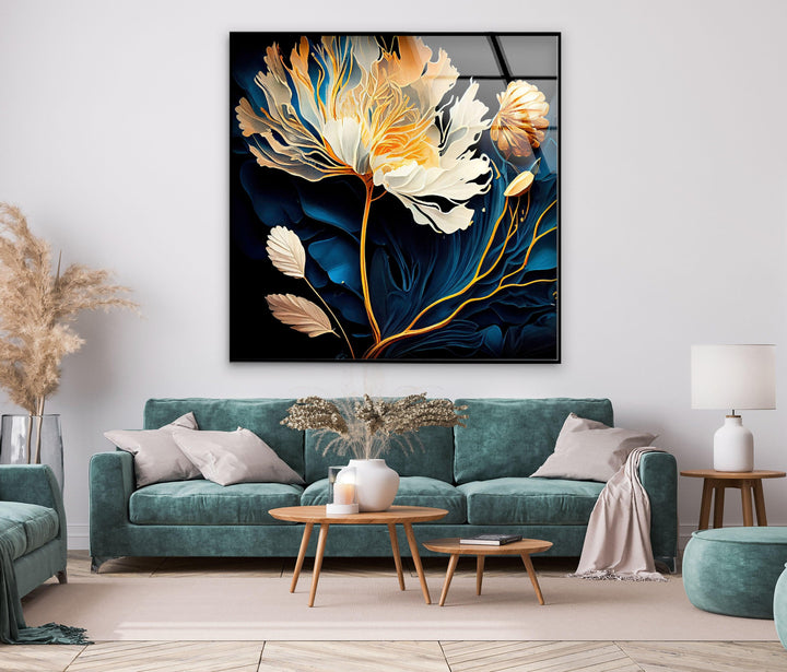 Botanical Flower Alcohol Ink Glass Wall Art, Glass Printing Wall Art, Print photos on glass