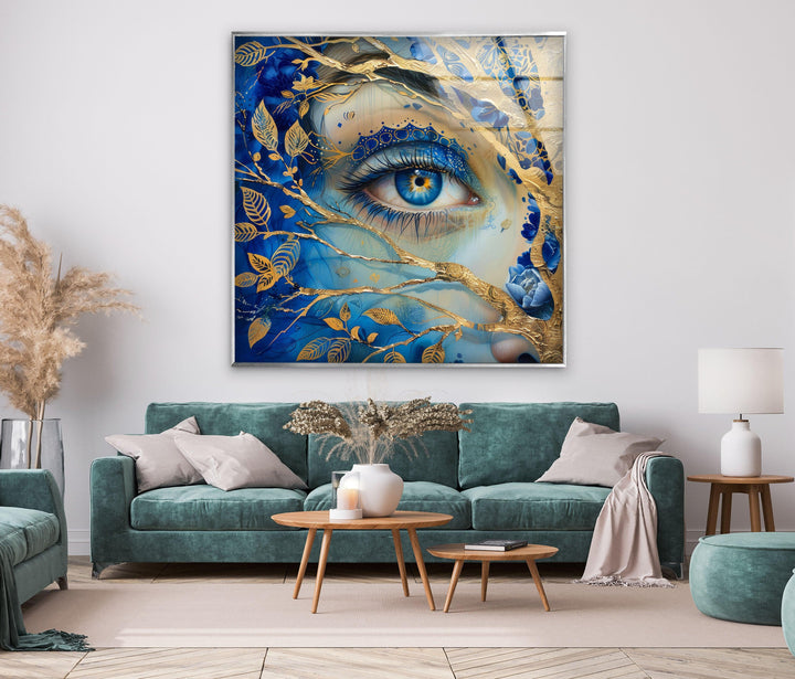 Blaues Auge Malerei Glas Wandkunst