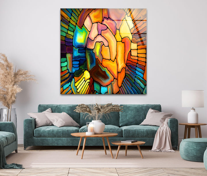 Colored Stained Art Glass Wall Art photo print on glass, prints on glass wall art