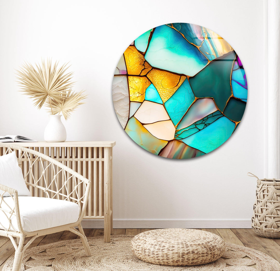 Cracked Stained Glass Wall Art picture on glass wall art, photos printed on glass