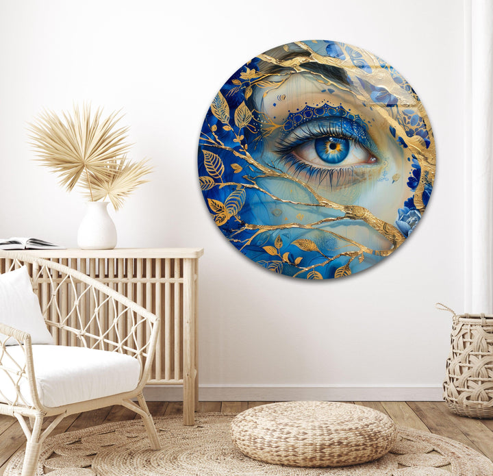 Blaues Auge Malerei Glas Wandkunst