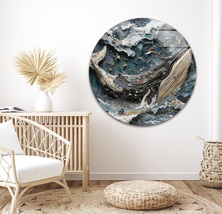 Giant Whale Glass Wall Art custom glass pictures, glass art prints