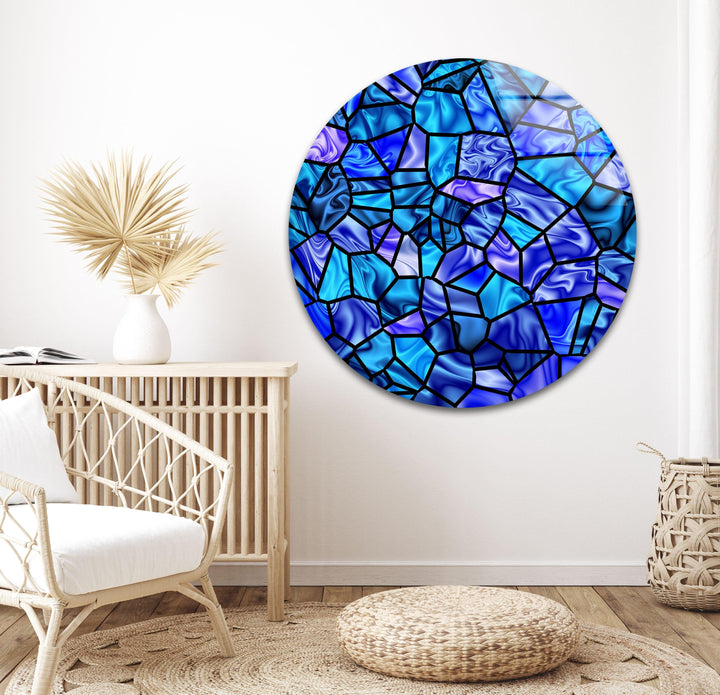Stained Shiny Blue Glass Wall Art stained glass wall art, stained glass wall decor