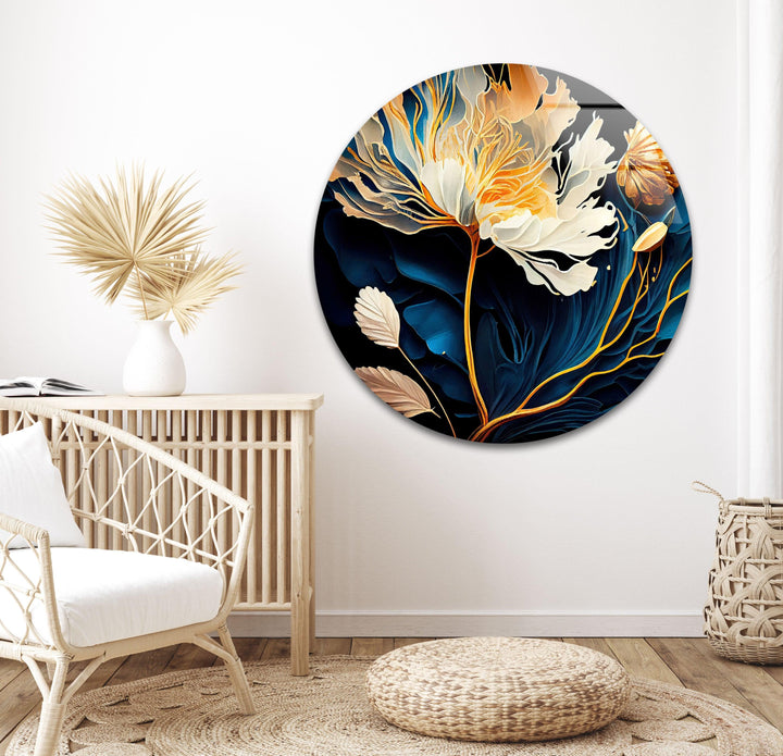 Botanical Flower Alcohol Ink Glass Wall Art, art glass wall art, glass wall art pictures