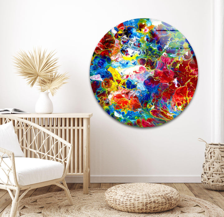 Red Alcohol ink Arts Glass Wall Art, picture on glass wall art, photos printed on glass
