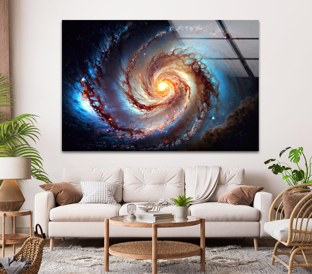 Spiral Galaxy Glass Wall Art, glass photo prints, glass picture prints