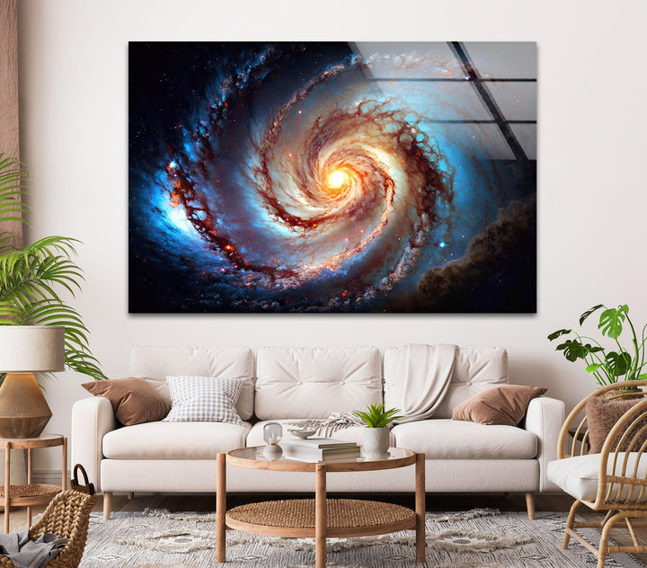Spiral Galaxy Glass Wall Art, glass photo prints, glass picture prints