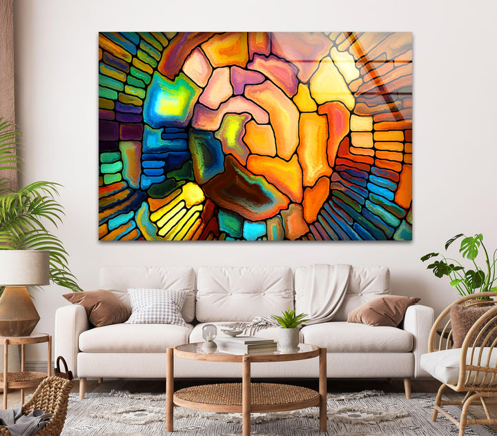 Colored Stained Art Glass Wall Art large glass photo prints, glass wall photos