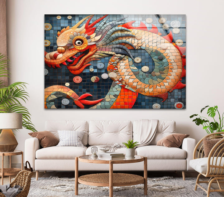 Chinese Dragon Glass Wall Art Glass Printing Wall Art, Print photos on glass
