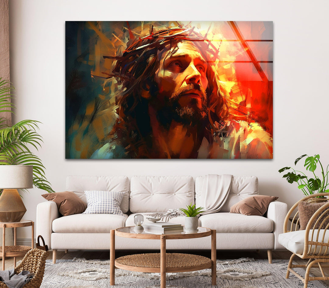 Christian Jesus Photographs on Glass Easily