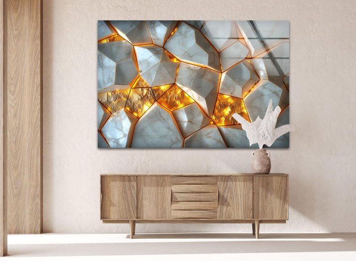 Golden Glass Art Painting & Cool Wall Art