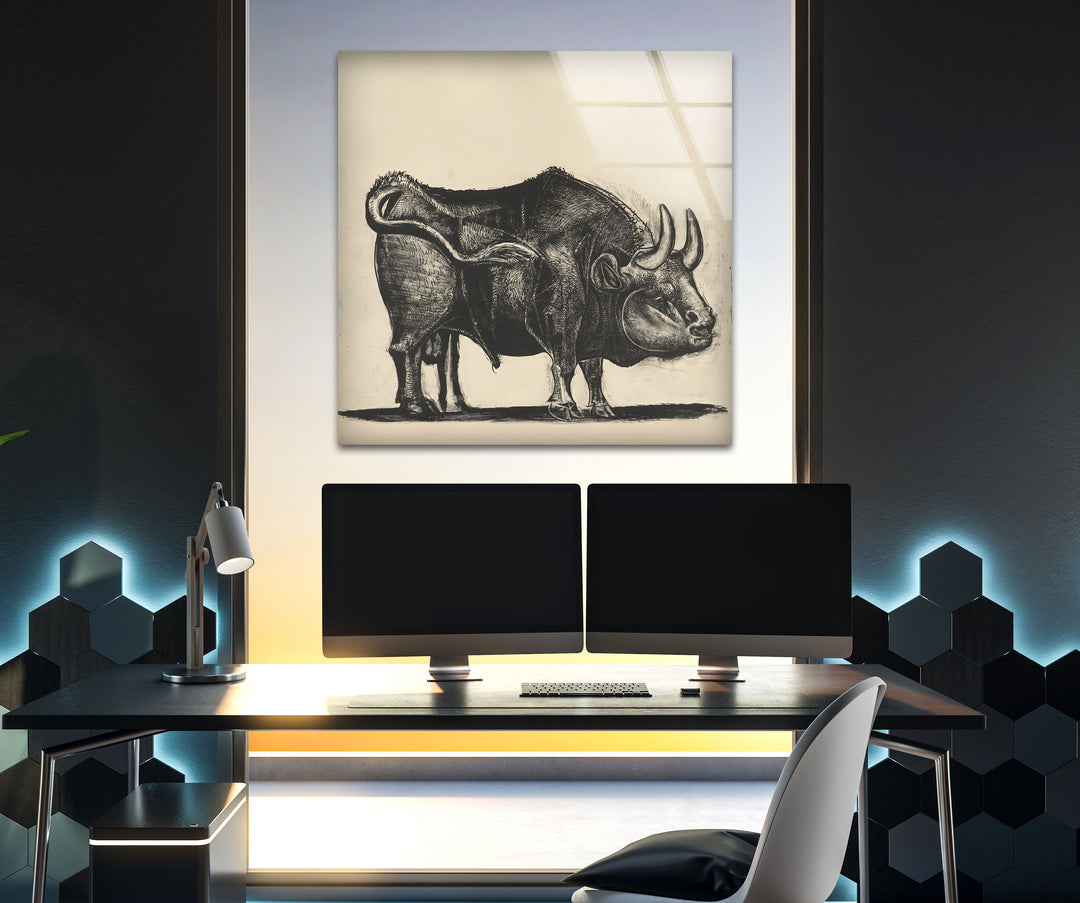 Stier von Pablo Picasso – Glaswandkunst