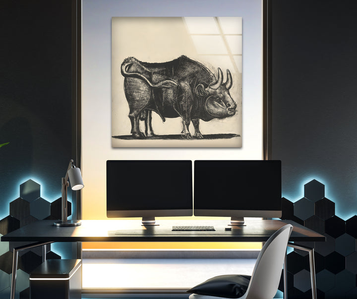 Stier von Pablo Picasso – Glaswandkunst